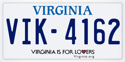 VA license plate VIK4162