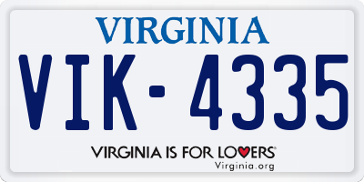 VA license plate VIK4335