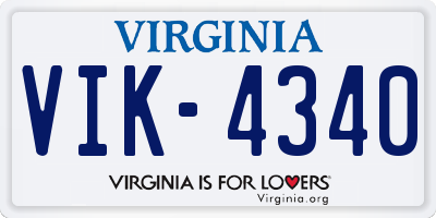 VA license plate VIK4340