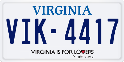 VA license plate VIK4417