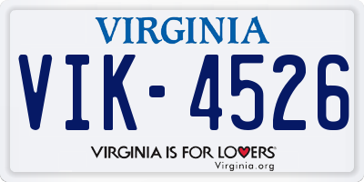 VA license plate VIK4526