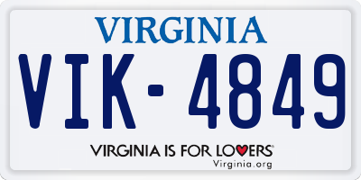 VA license plate VIK4849