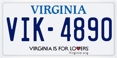 VA license plate VIK4890