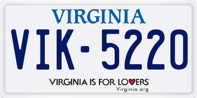 VA license plate VIK5220