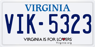 VA license plate VIK5323