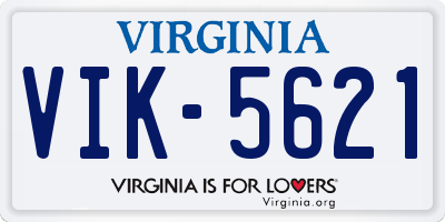 VA license plate VIK5621