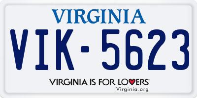 VA license plate VIK5623