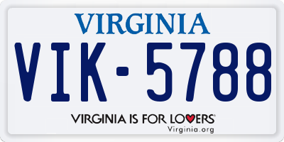 VA license plate VIK5788