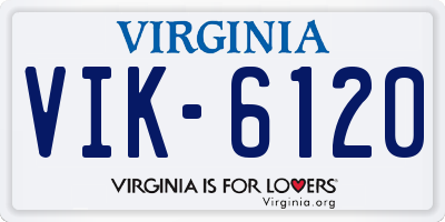 VA license plate VIK6120