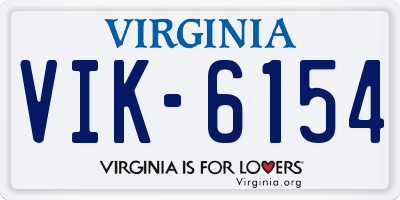 VA license plate VIK6154