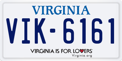 VA license plate VIK6161