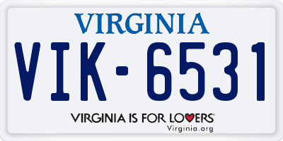 VA license plate VIK6531