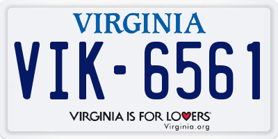 VA license plate VIK6561