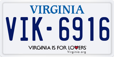 VA license plate VIK6916