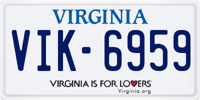 VA license plate VIK6959