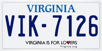 VA license plate VIK7126