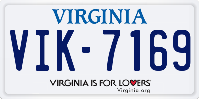 VA license plate VIK7169