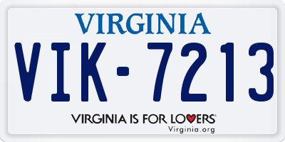 VA license plate VIK7213