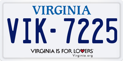 VA license plate VIK7225