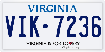 VA license plate VIK7236