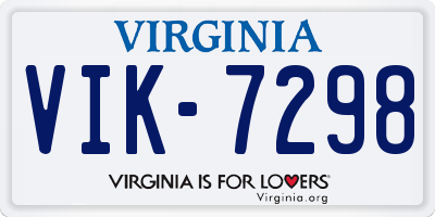 VA license plate VIK7298