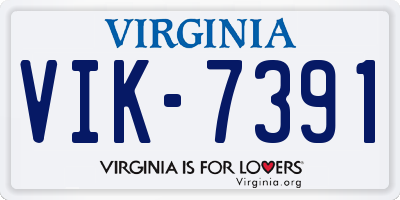 VA license plate VIK7391