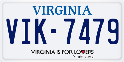 VA license plate VIK7479