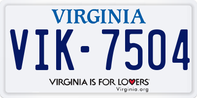 VA license plate VIK7504