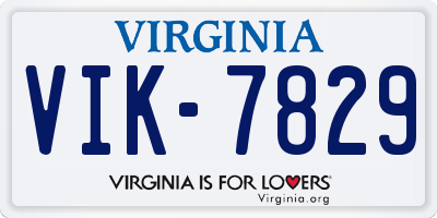 VA license plate VIK7829