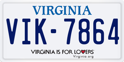 VA license plate VIK7864