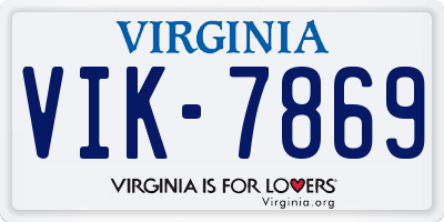 VA license plate VIK7869