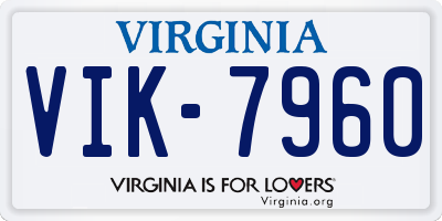 VA license plate VIK7960