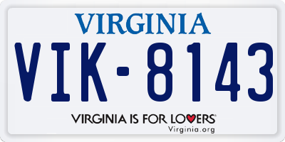 VA license plate VIK8143