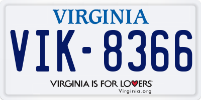 VA license plate VIK8366