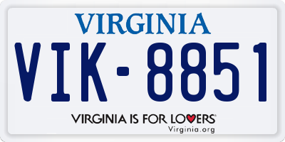 VA license plate VIK8851