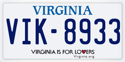 VA license plate VIK8933