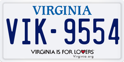 VA license plate VIK9554