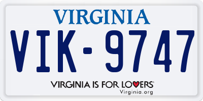 VA license plate VIK9747