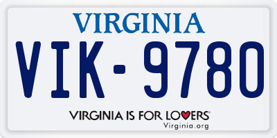 VA license plate VIK9780