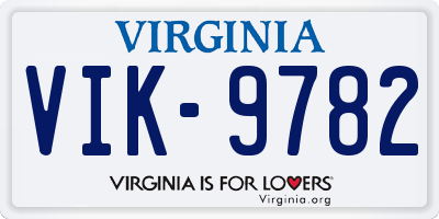VA license plate VIK9782