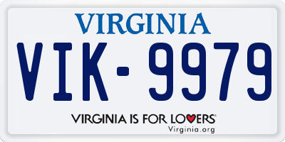 VA license plate VIK9979