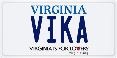 VA license plate VIKA