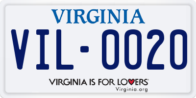 VA license plate VIL0020