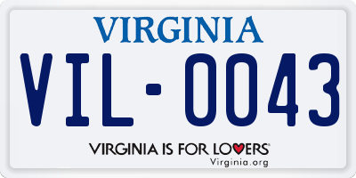 VA license plate VIL0043