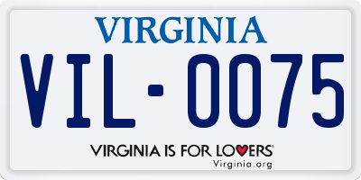 VA license plate VIL0075