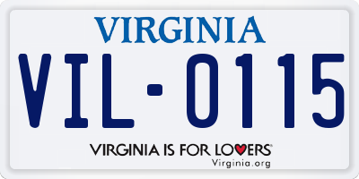 VA license plate VIL0115