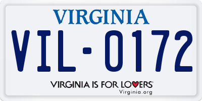 VA license plate VIL0172