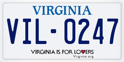 VA license plate VIL0247