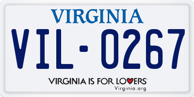 VA license plate VIL0267