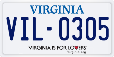 VA license plate VIL0305